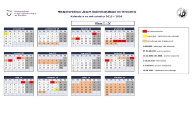 MLO Kalendarz 2025-2026 dla klas I-IV