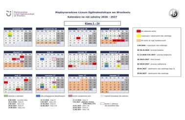 Kalendarz MLO 2026-2027 klasy I-IV